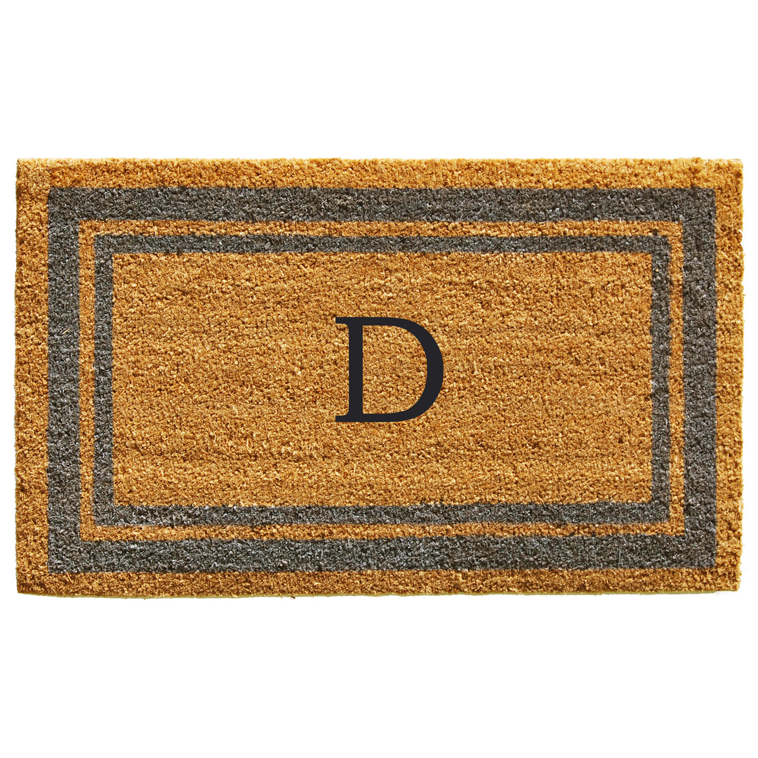Periwinkle Border Monogram Doormat