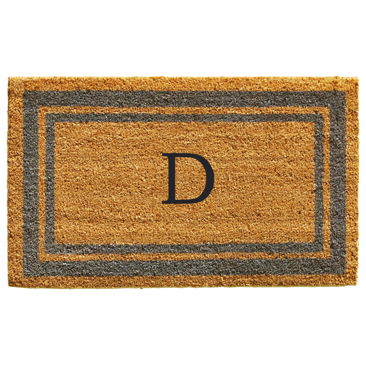 Periwinkle Border Monogram Doormat