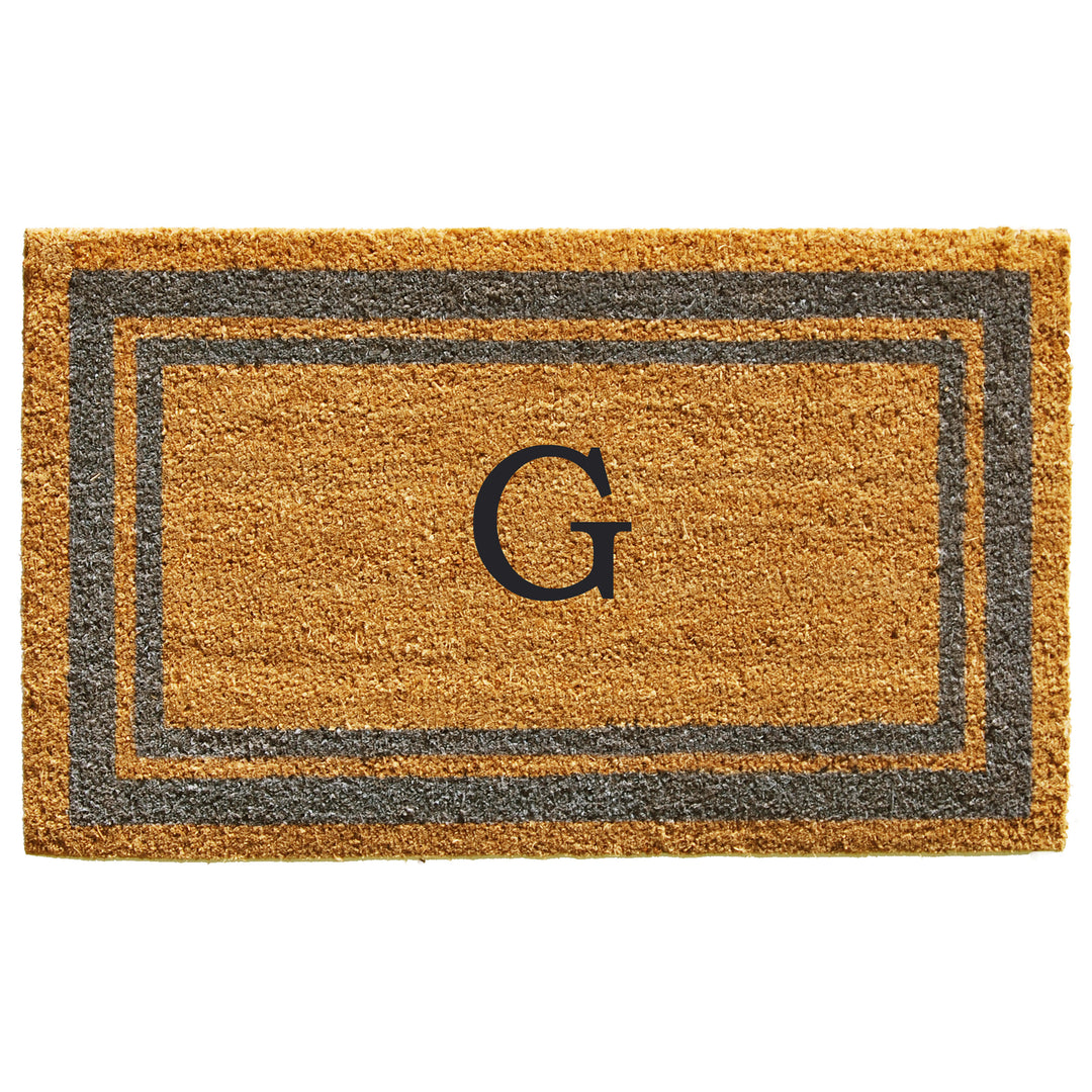 Periwinkle Border Monogram Doormat