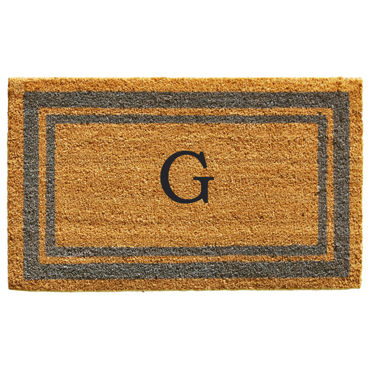 Periwinkle Border Monogram Doormat