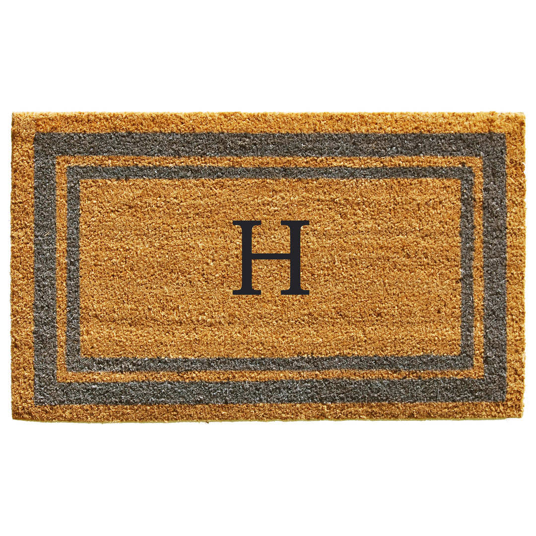 Periwinkle Border Monogram Doormat