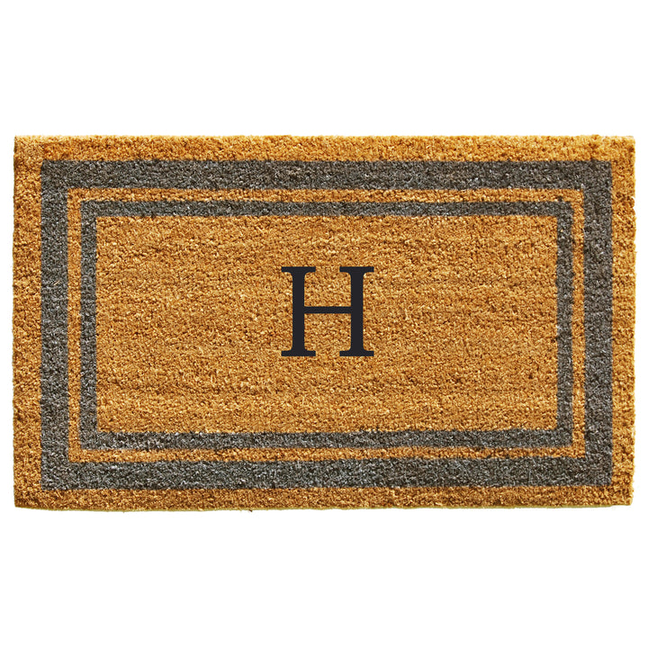 Periwinkle Border Monogram Doormat