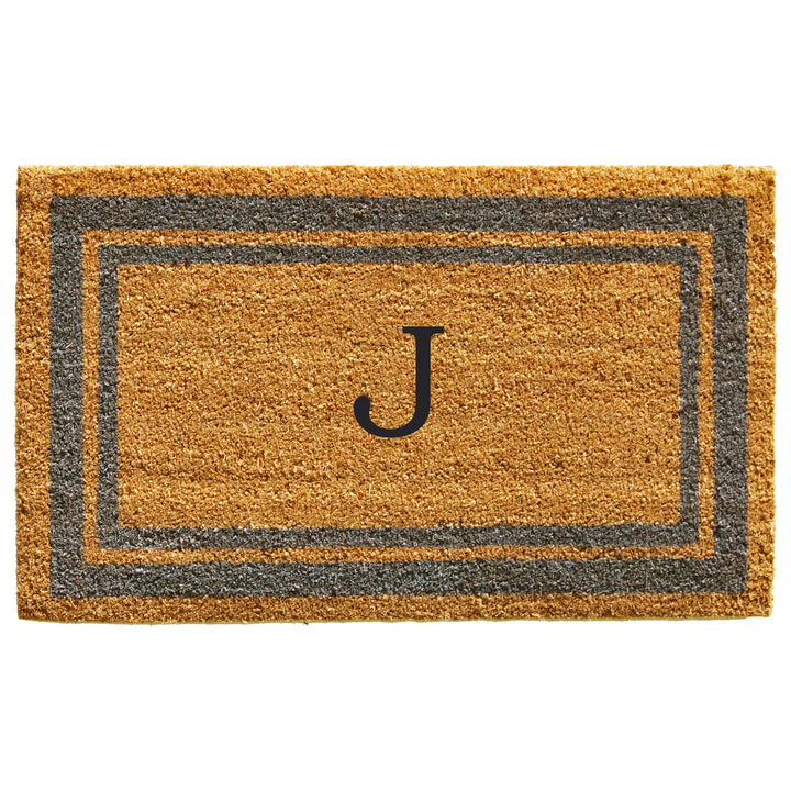 Periwinkle Border Monogram Doormat