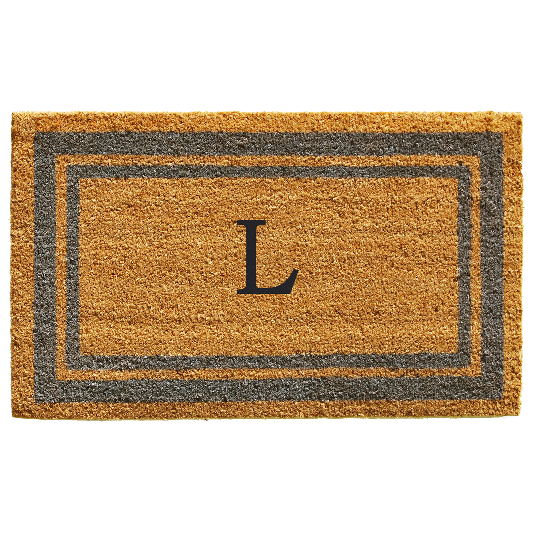 Periwinkle Border Monogram Doormat