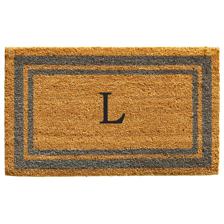 Periwinkle Border Monogram Doormat