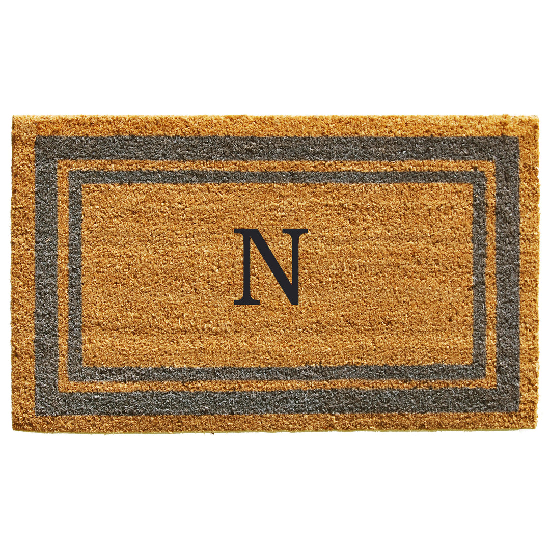 Periwinkle Border Monogram Doormat