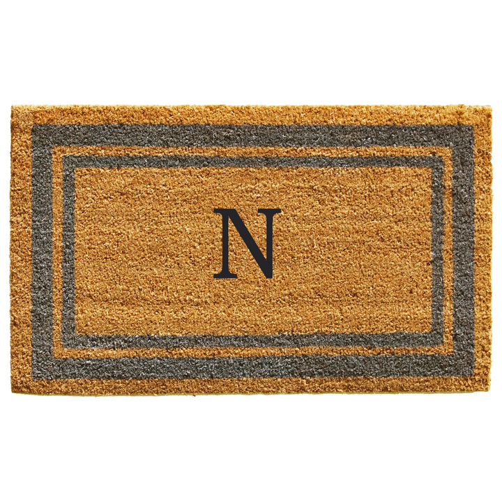 Periwinkle Border Monogram Doormat