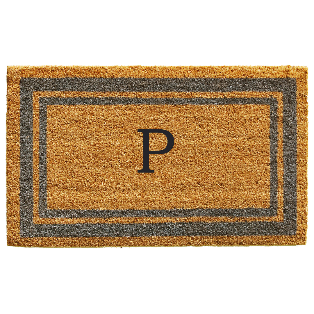 Periwinkle Border Monogram Doormat