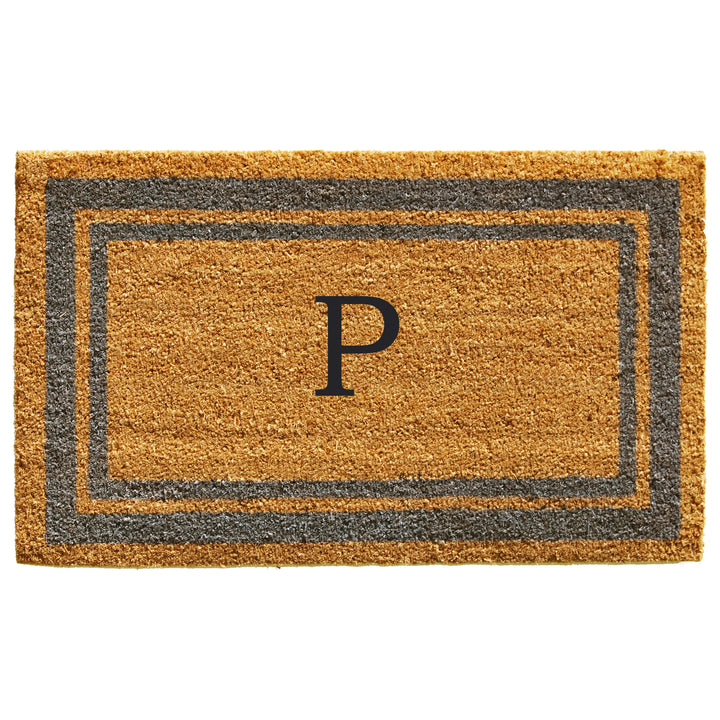 Periwinkle Border Monogram Doormat