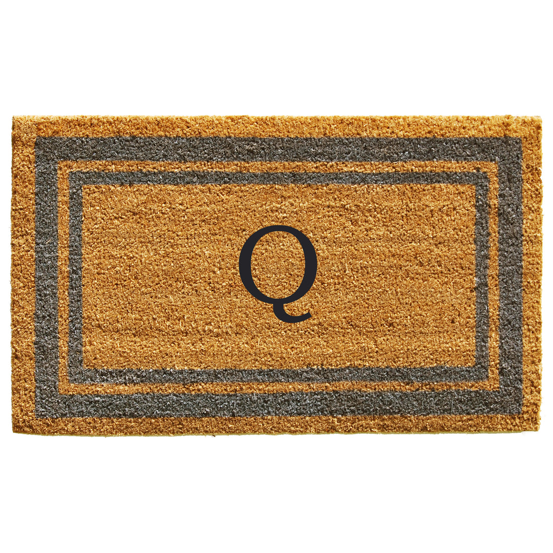 Periwinkle Border Monogram Doormat