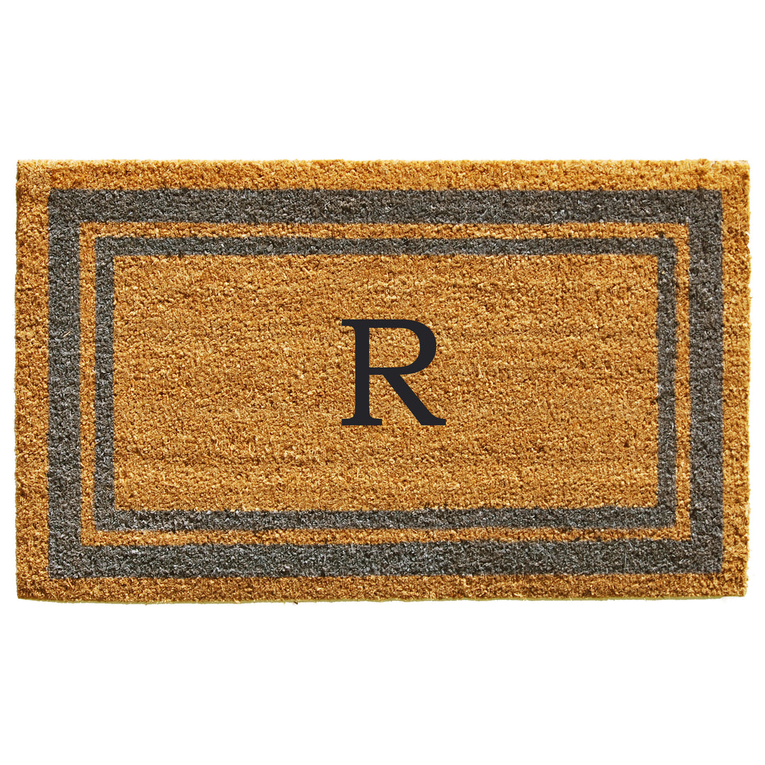 Periwinkle Border Monogram Doormat