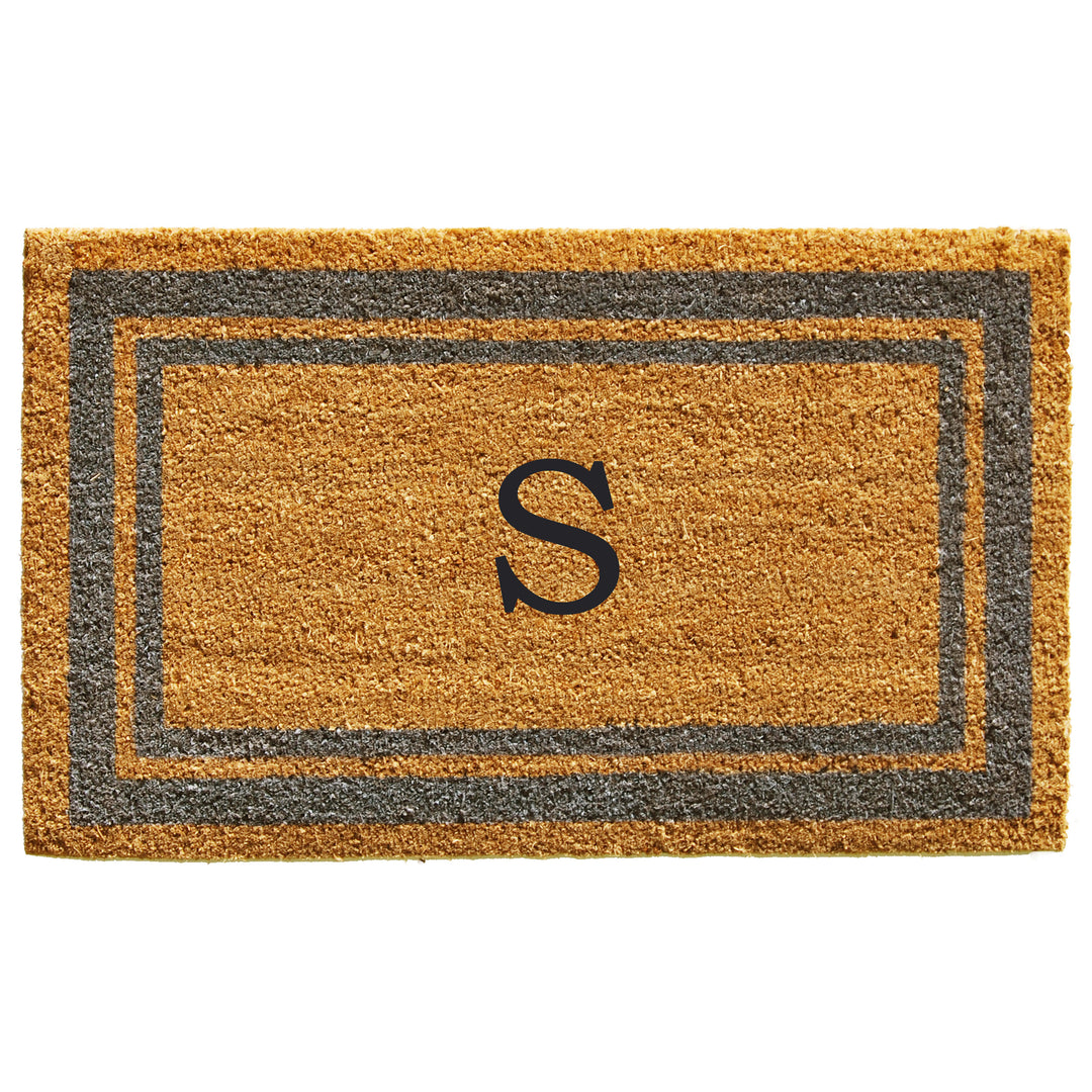 Periwinkle Border Monogram Doormat