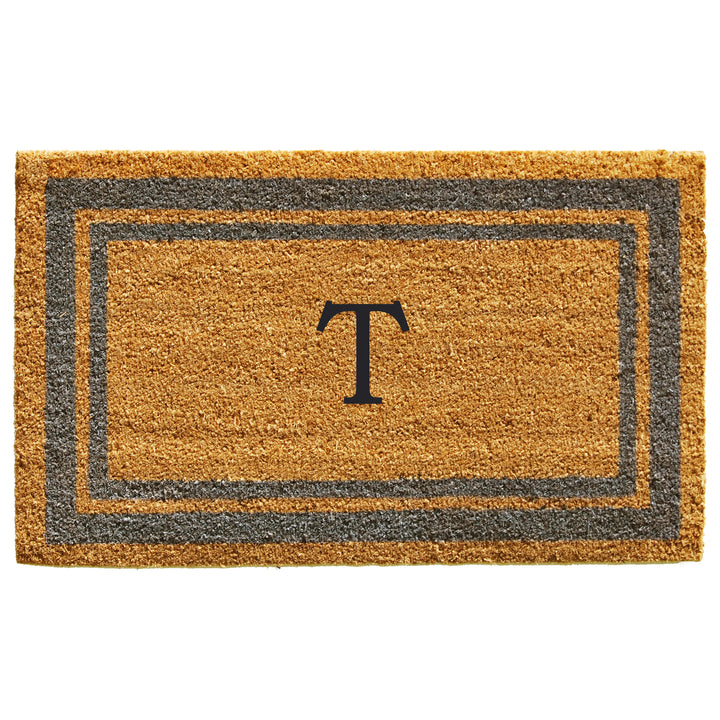 Periwinkle Border Monogram Doormat