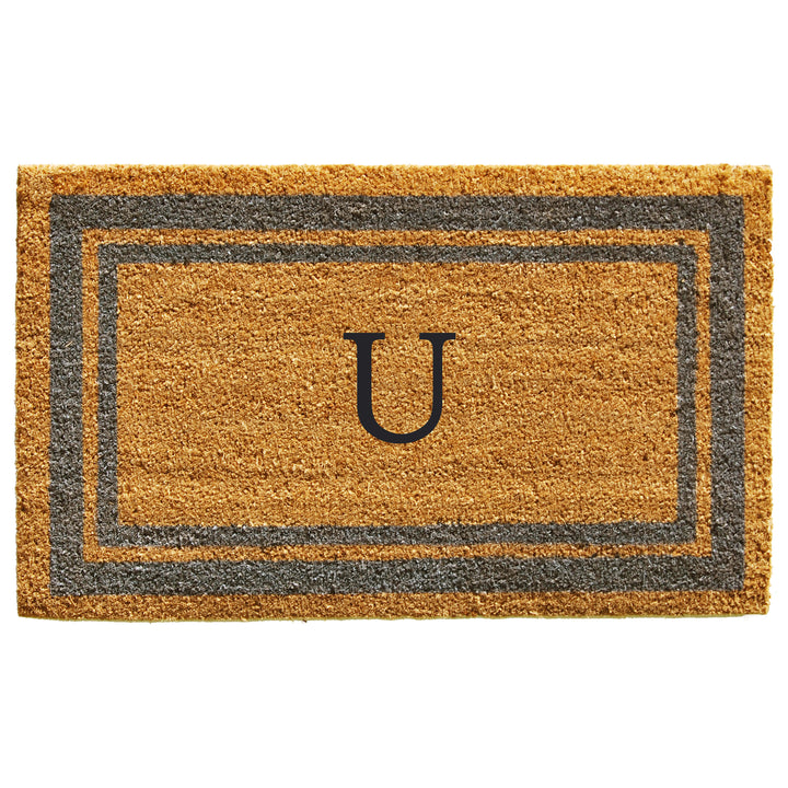 Periwinkle Border Monogram Doormat