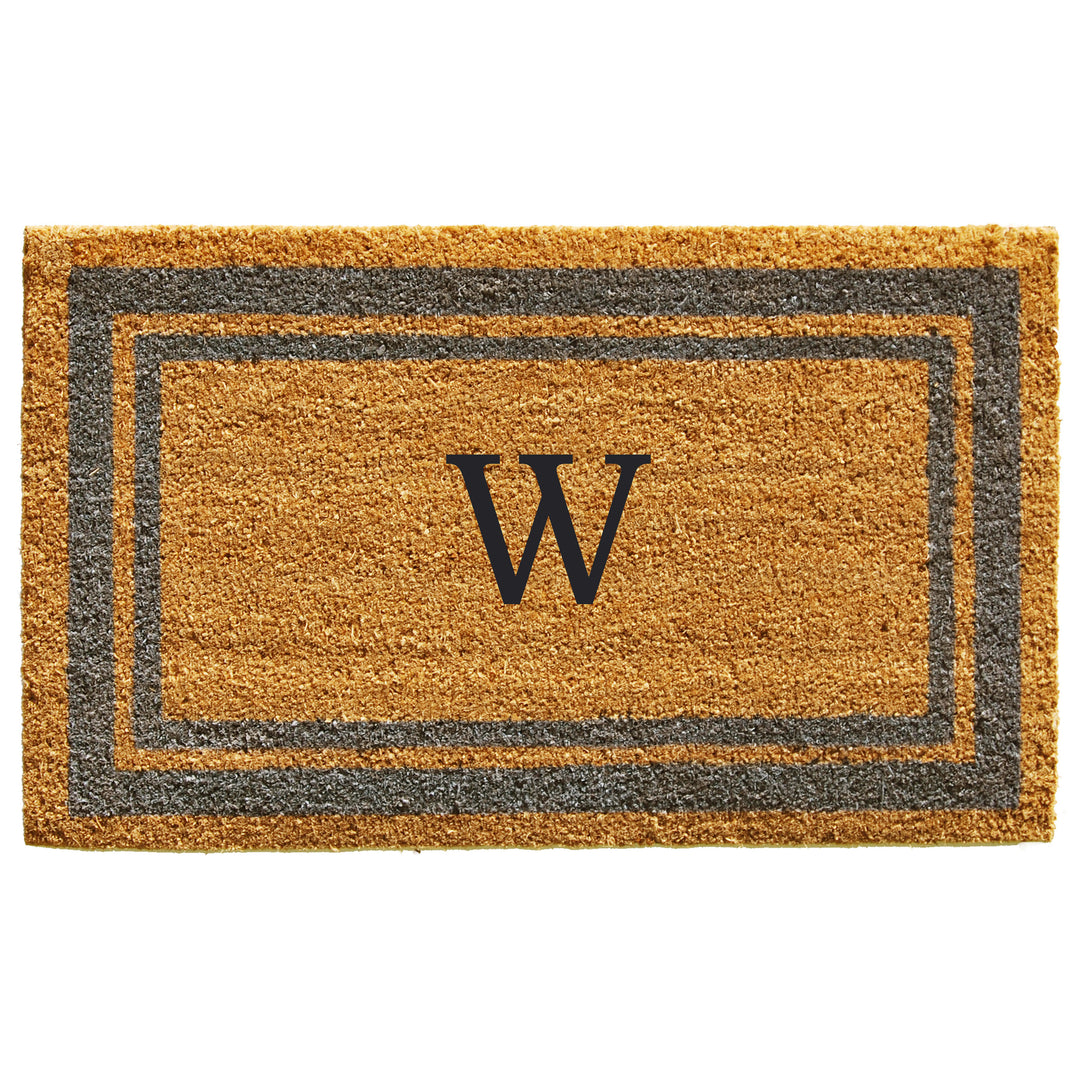 Periwinkle Border Monogram Doormat