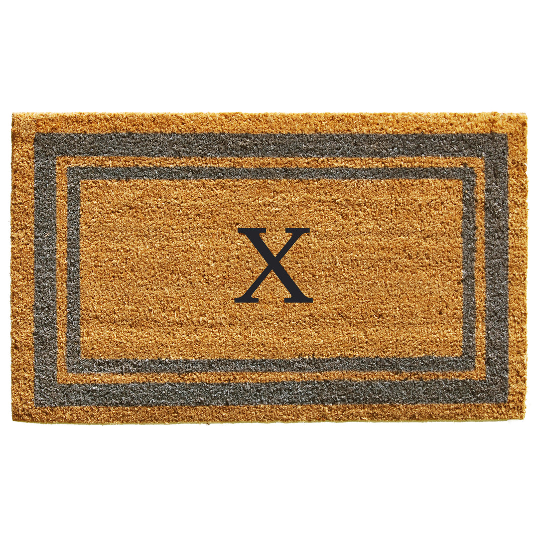 Periwinkle Border Monogram Doormat