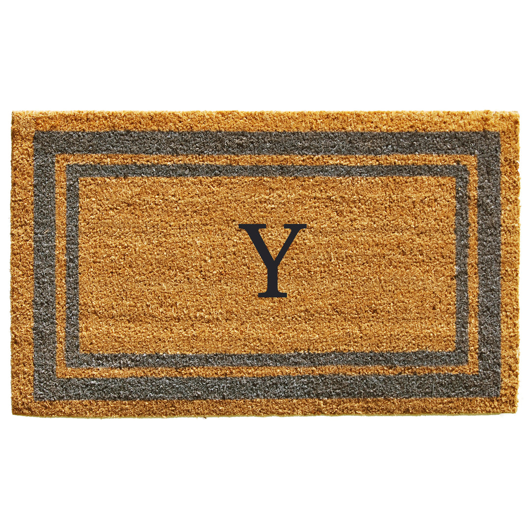 Periwinkle Border Monogram Doormat