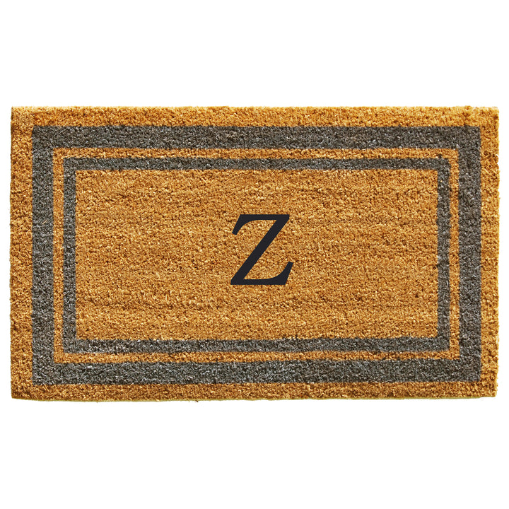 Periwinkle Border Monogram Doormat