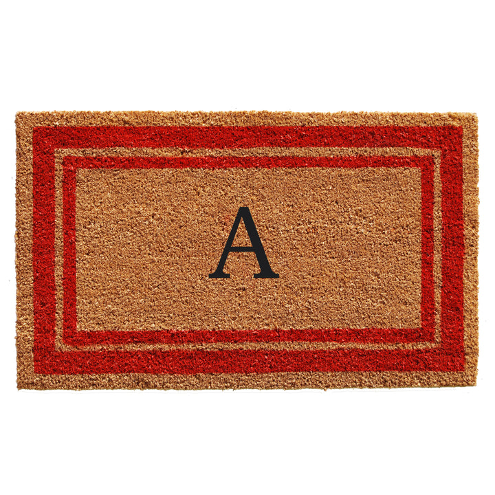 Red Border Monogram Doormat