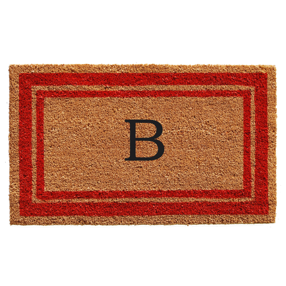 Red Border Monogram Doormat