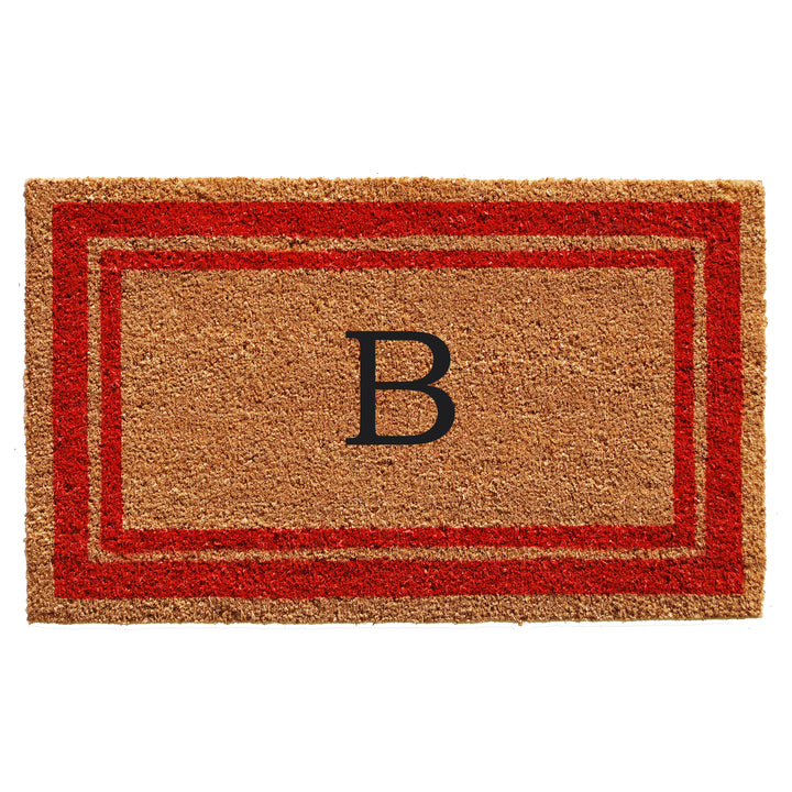 Red Border Monogram Doormat