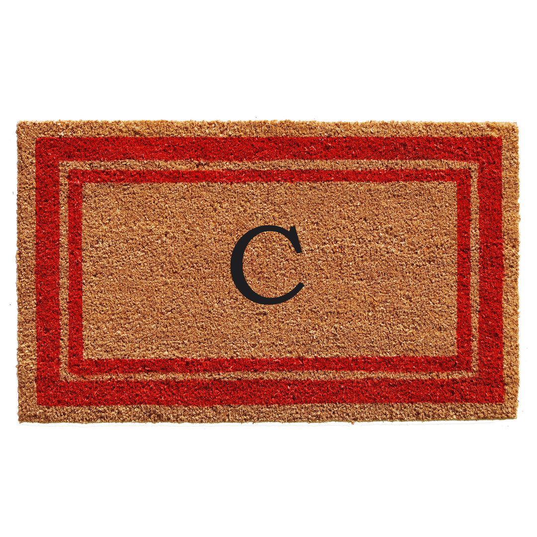 Red Border Monogram Doormat