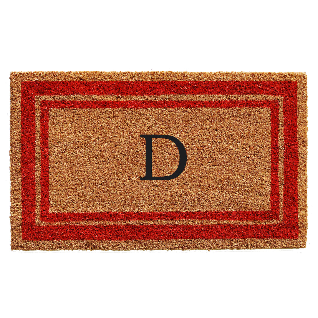 Red Border Monogram Doormat