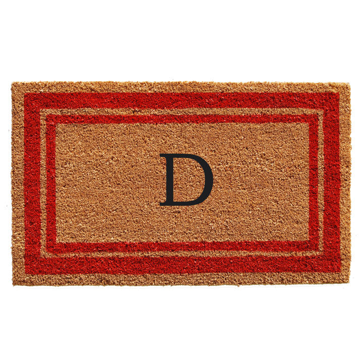 Red Border Monogram Doormat