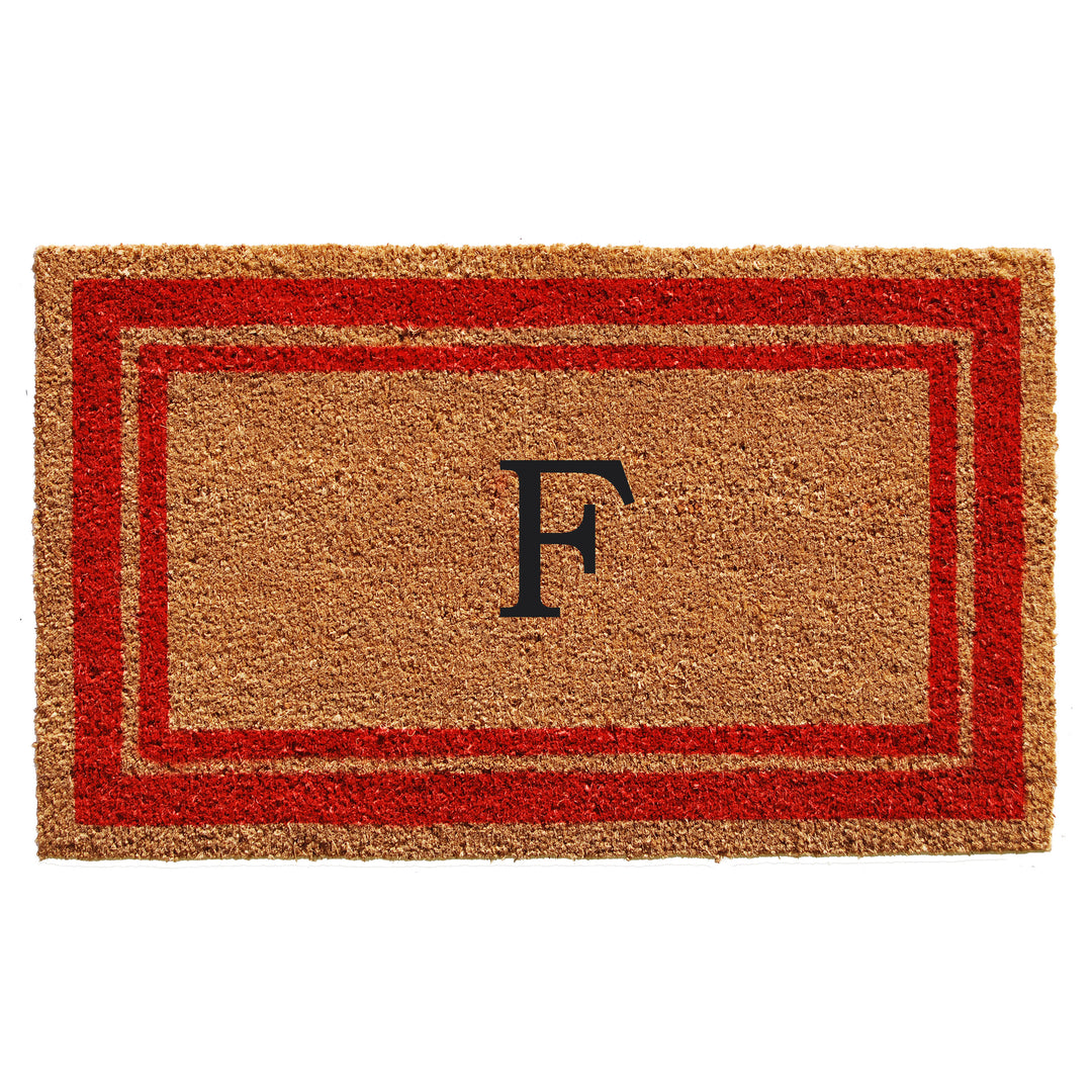 Red Border Monogram Doormat