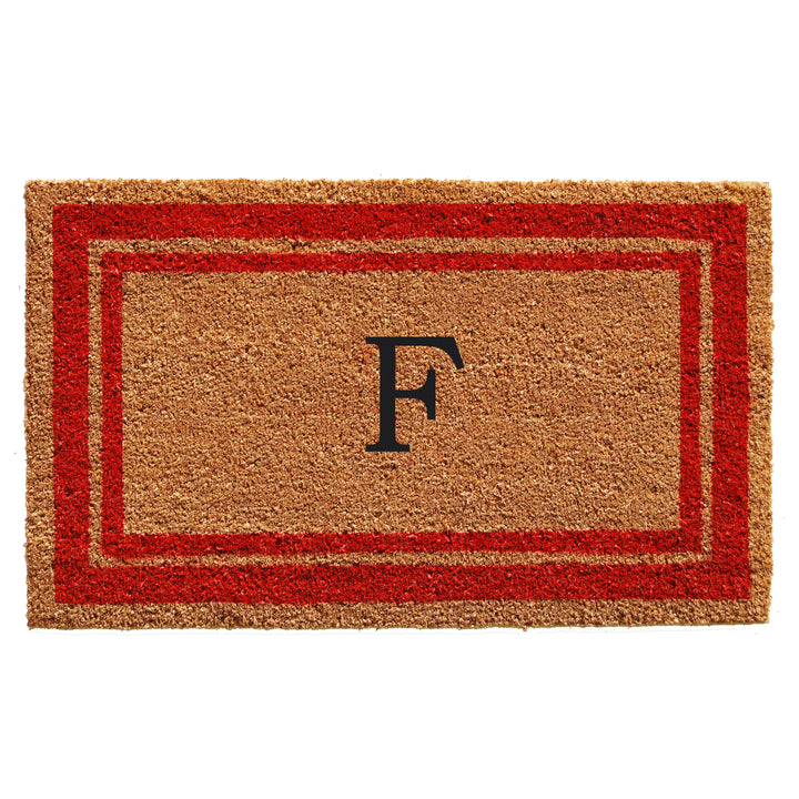 Red Border Monogram Doormat