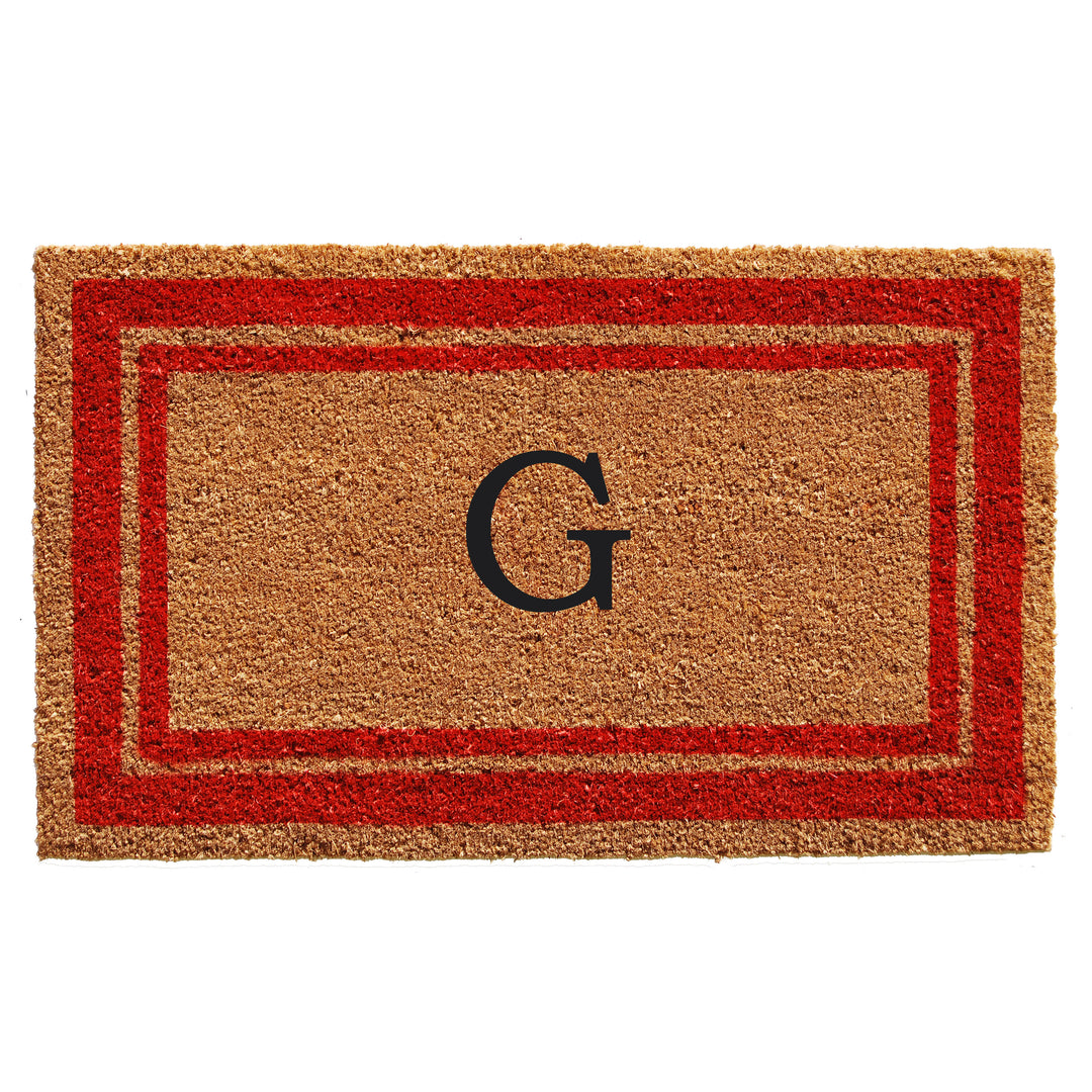 Red Border Monogram Doormat