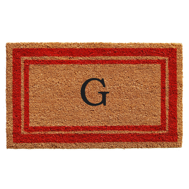 Red Border Monogram Doormat