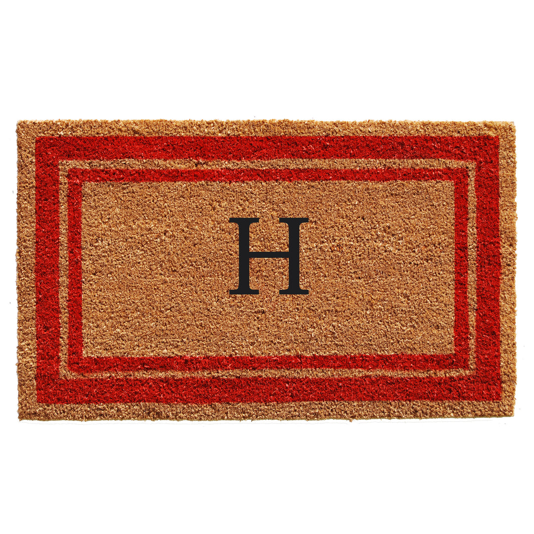 Red Border Monogram Doormat