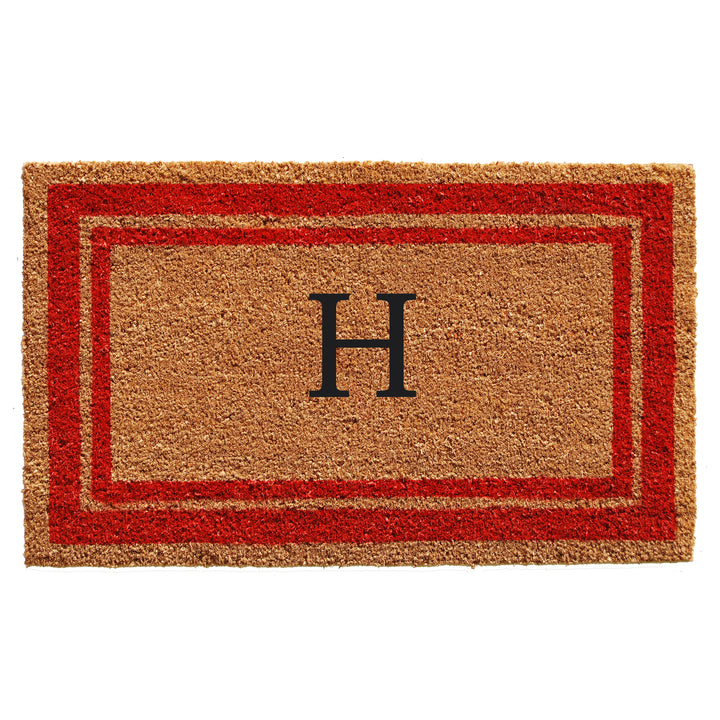 Red Border Monogram Doormat