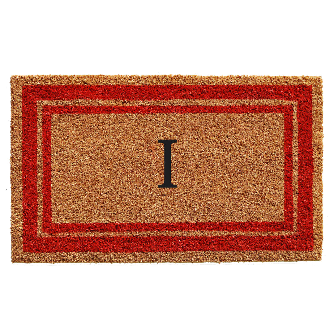Red Border Monogram Doormat