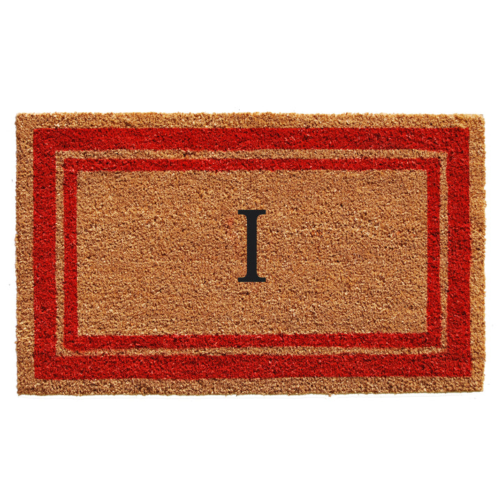 Red Border Monogram Doormat
