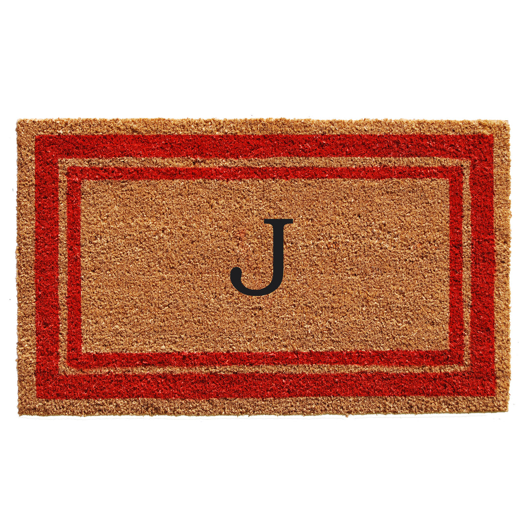 Red Border Monogram Doormat