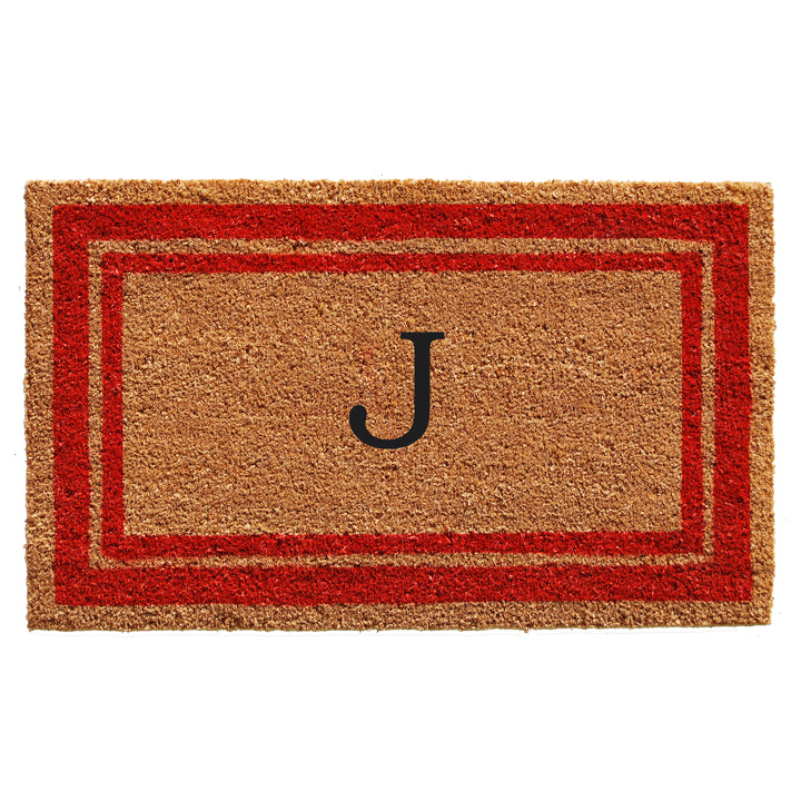 Red Border Monogram Doormat
