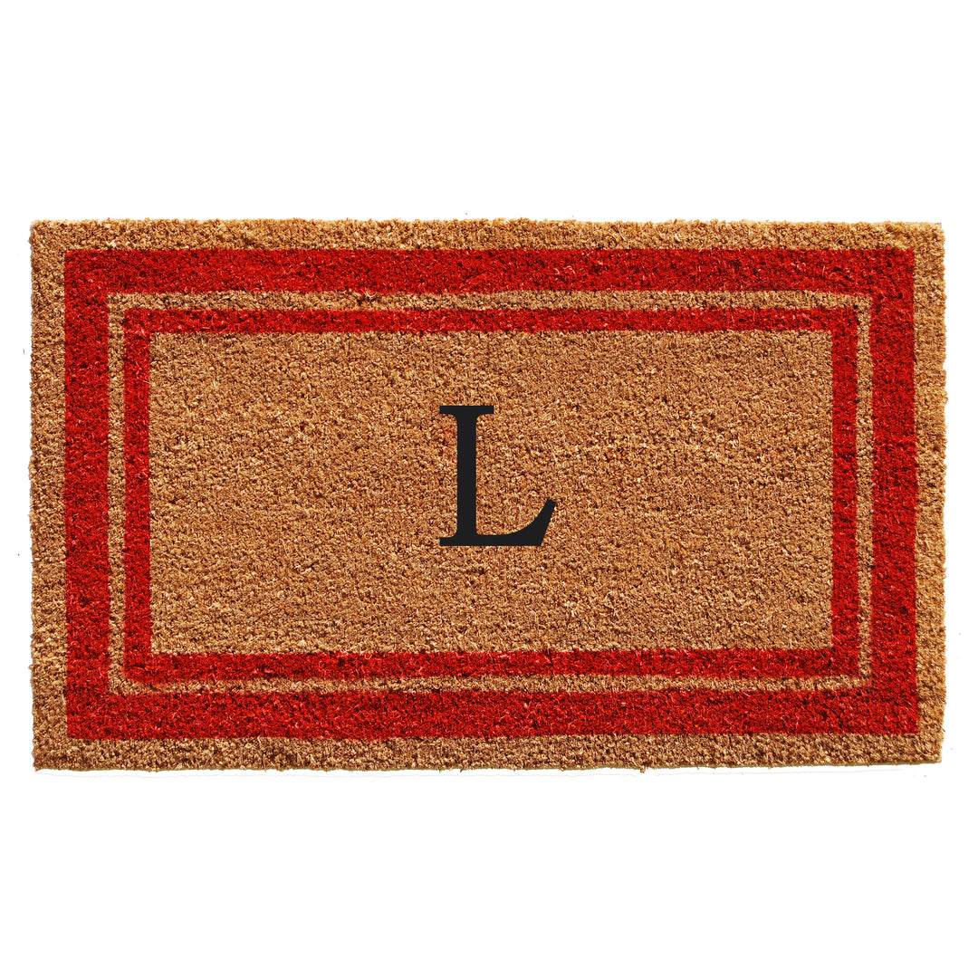Red Border Monogram Doormat