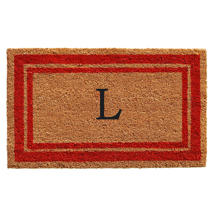 Red Border Monogram Doormat
