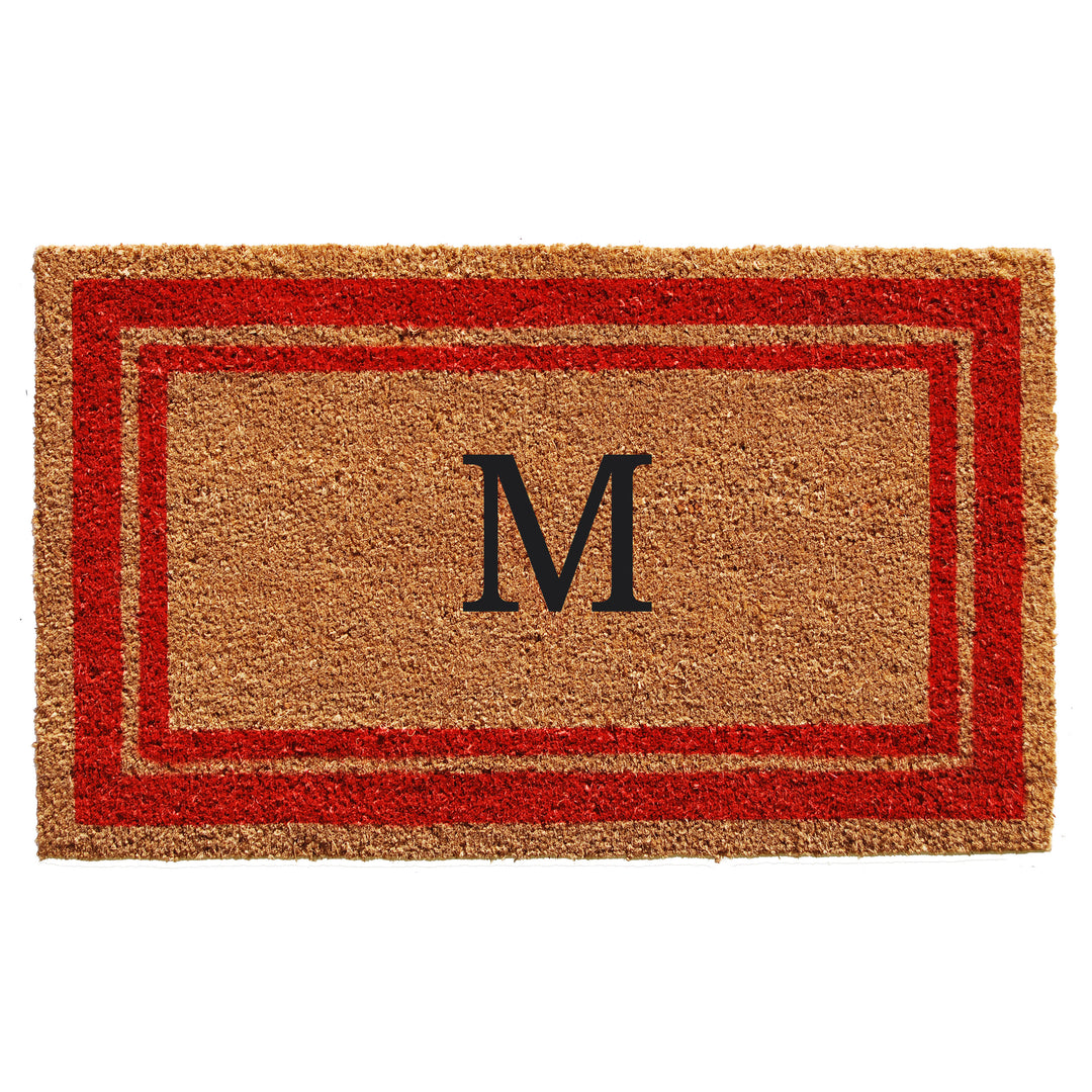 Red Border Monogram Doormat