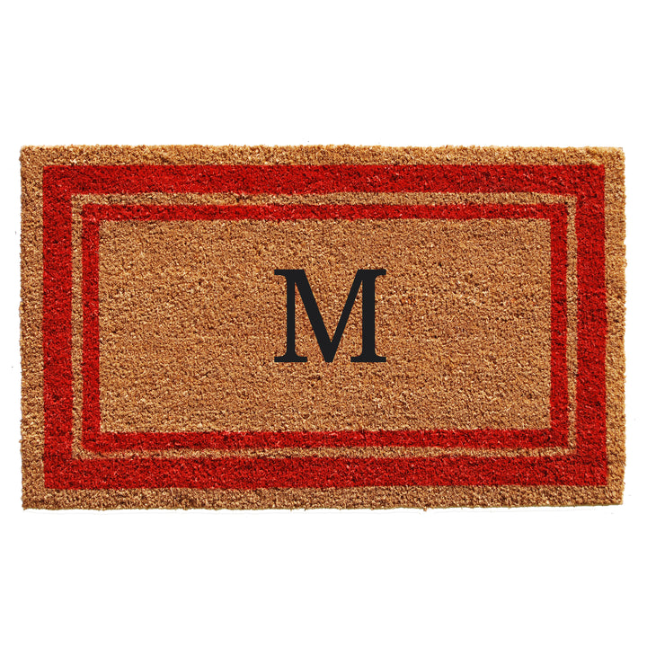 Red Border Monogram Doormat