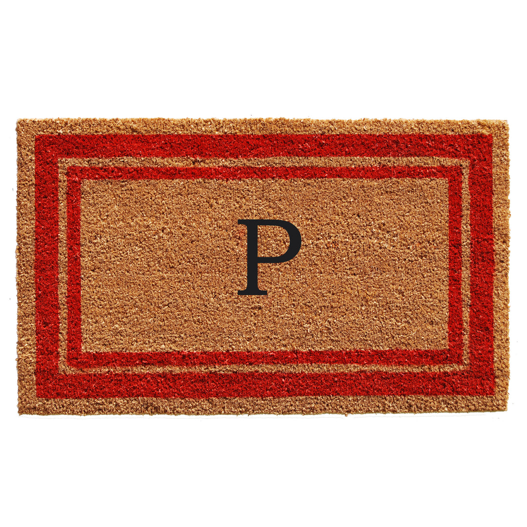 Red Border Monogram Doormat