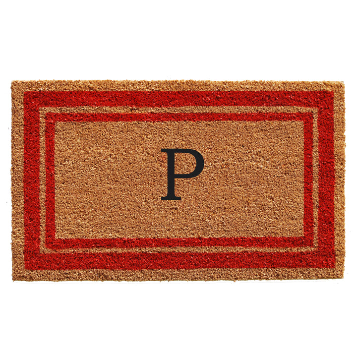 Red Border Monogram Doormat
