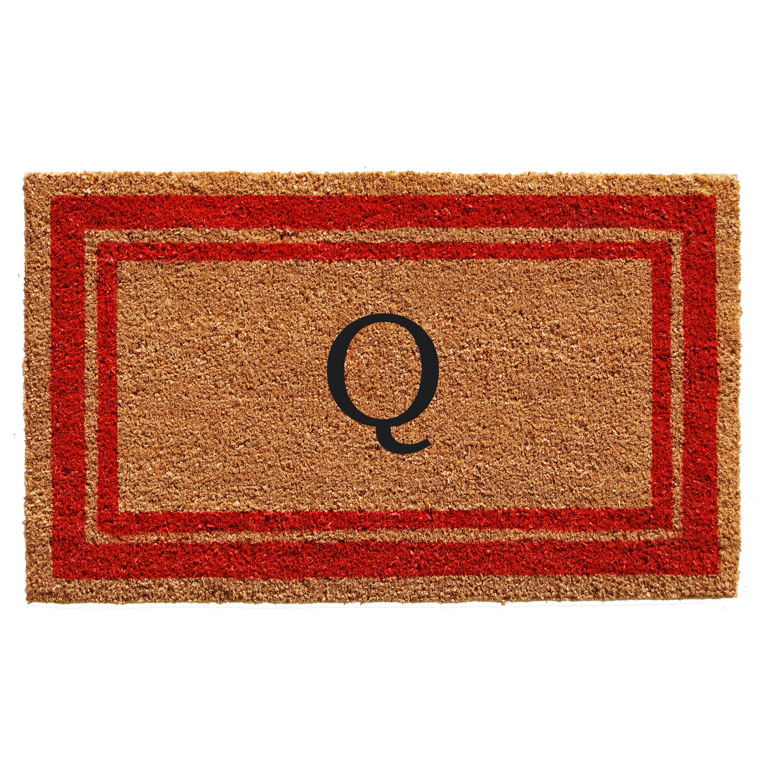 Red Border Monogram Doormat