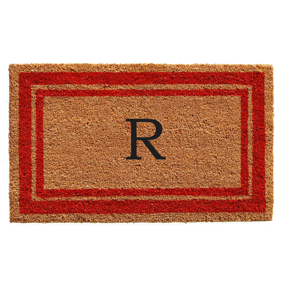 Red Border Monogram Doormat