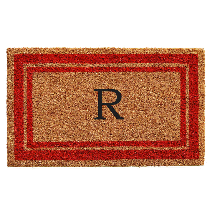 Red Border Monogram Doormat