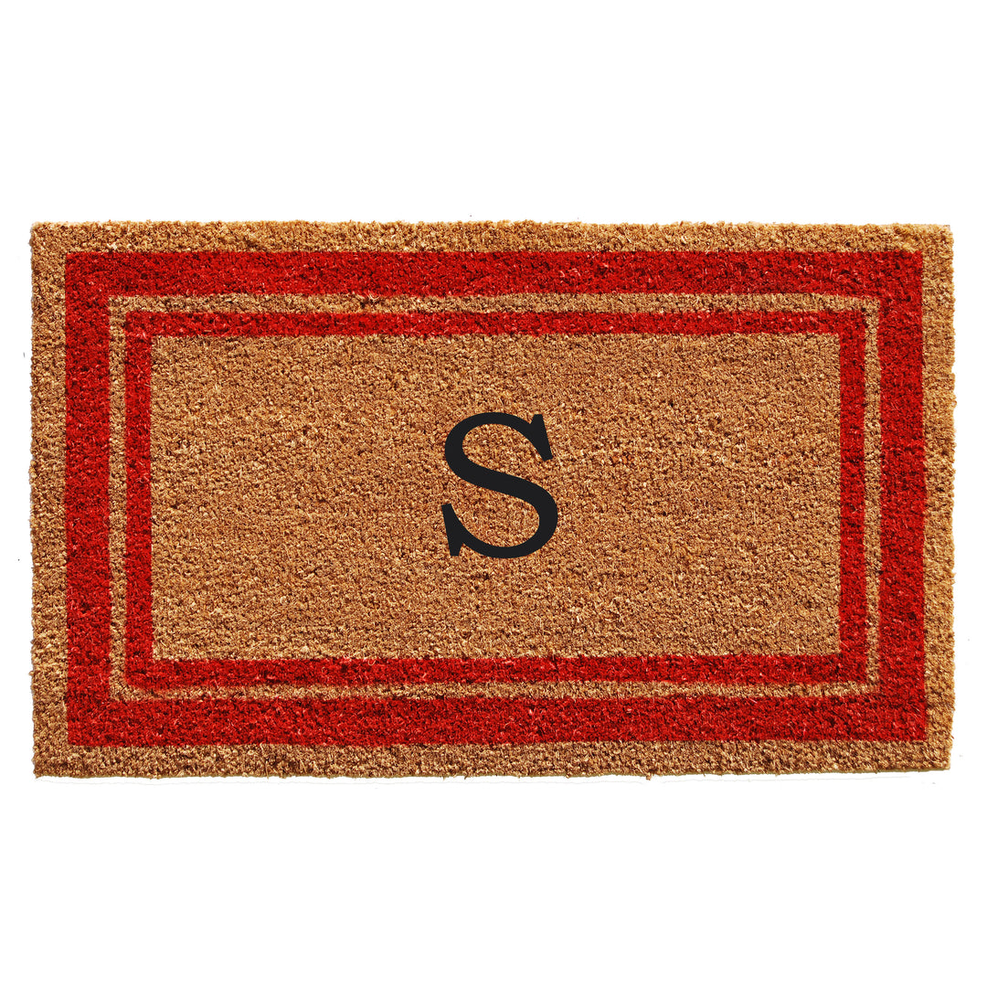 Red Border Monogram Doormat