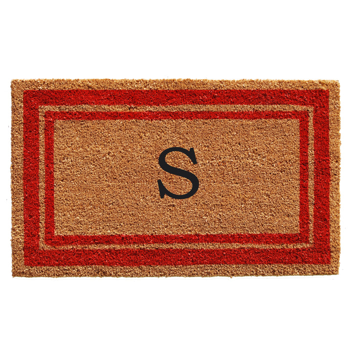 Red Border Monogram Doormat