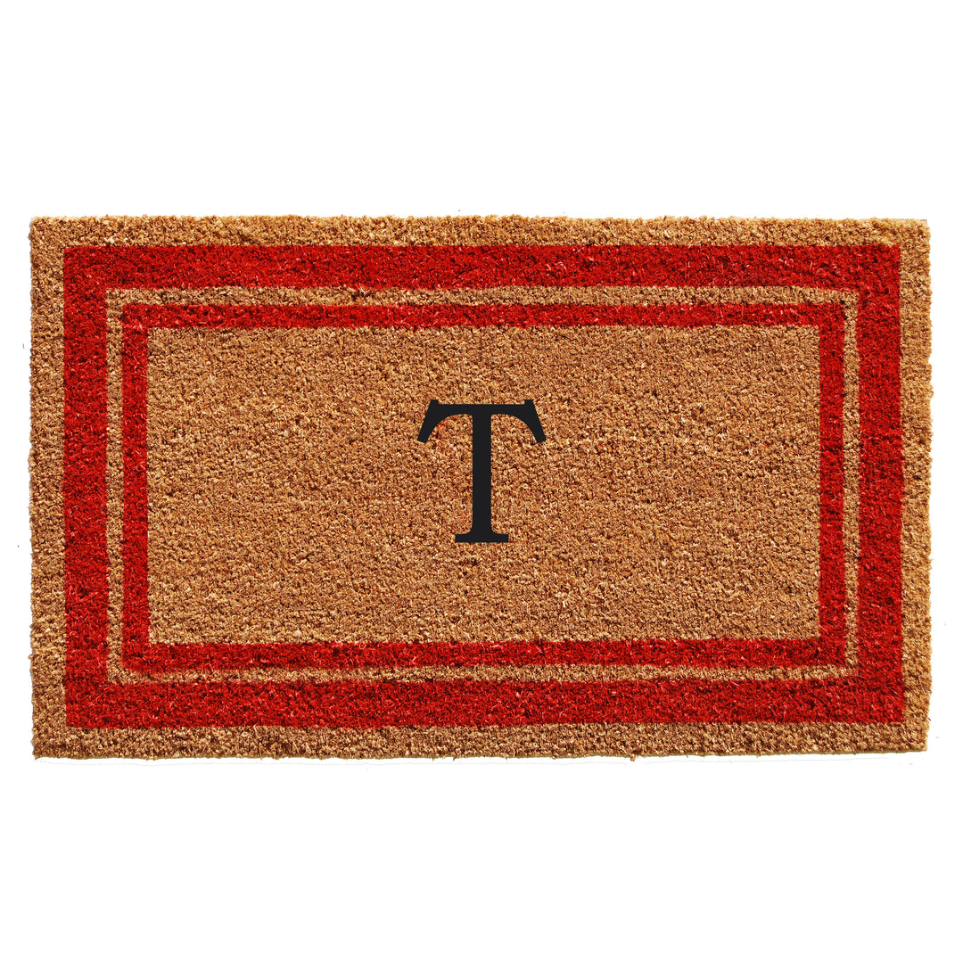 Red Border Monogram Doormat